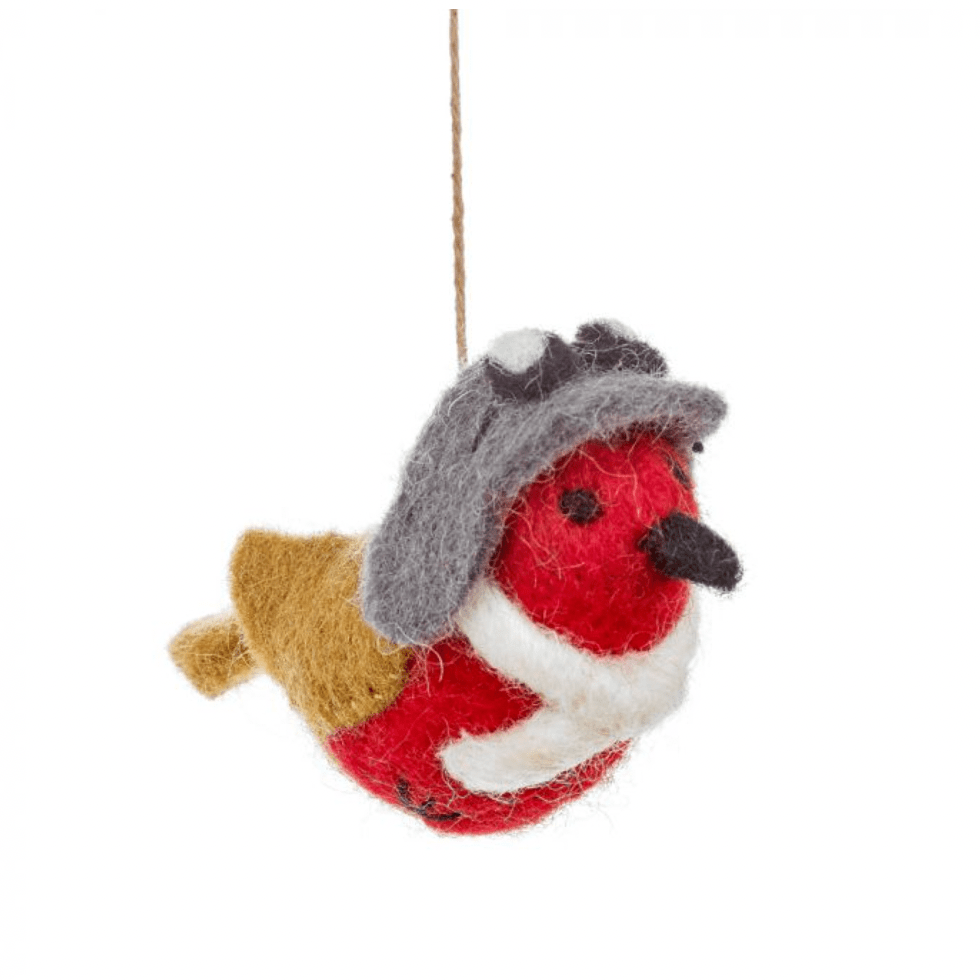 Flyer Robin Handmade felt Christmas tree decoration - By Native