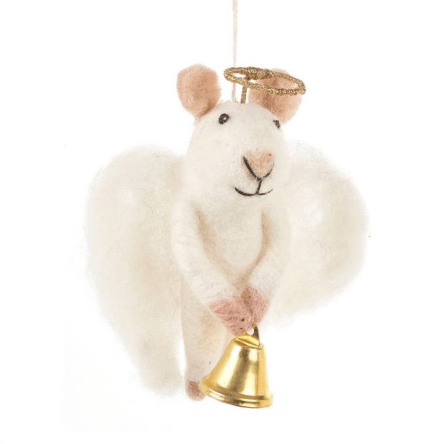 Handgefertige Angelica Maus Weihnachtsbaumschmuck aus Filz - By Native