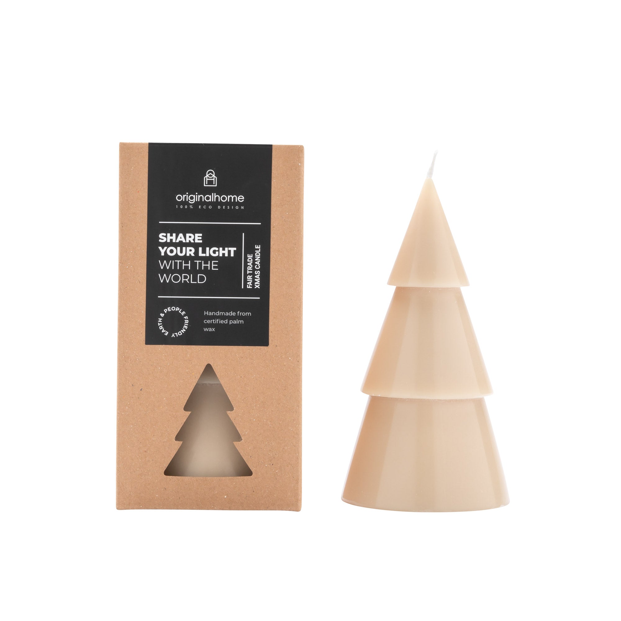 Xmas Tree Candle L, Beige, Originalhome - By Native