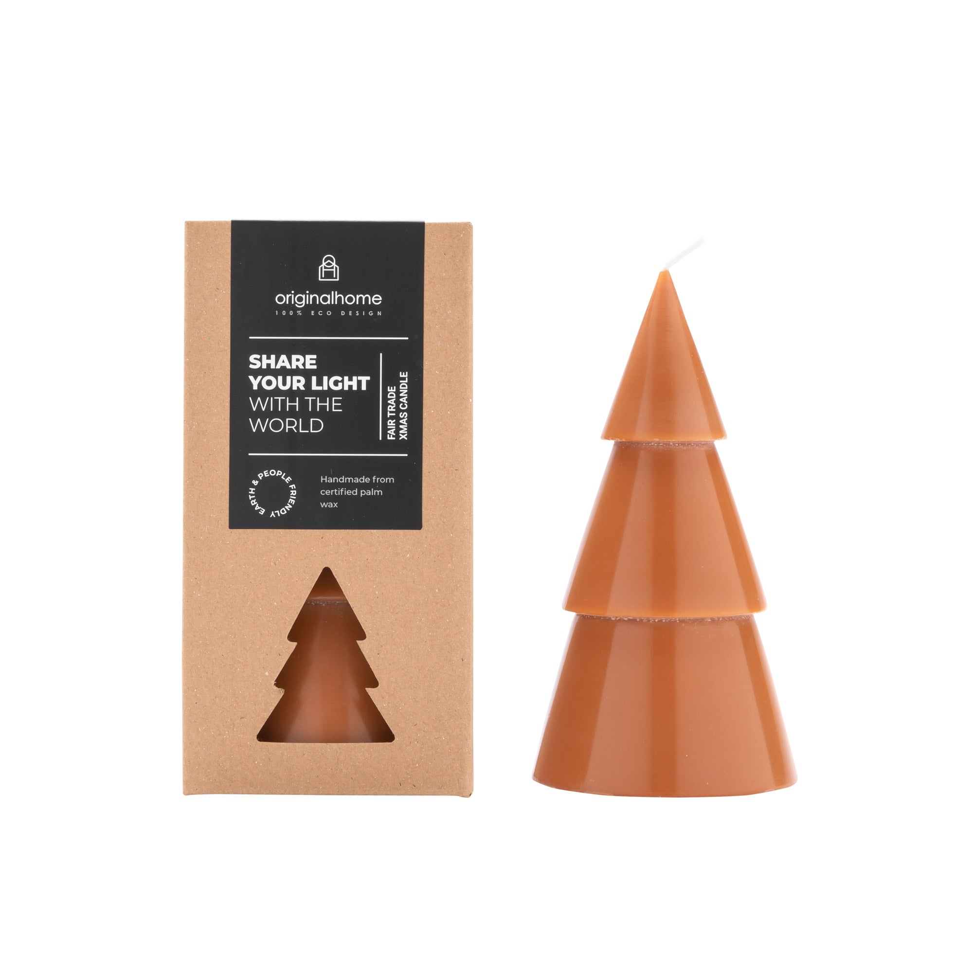 Xmas Tree Candle L, Cognac, Originalhome - By Native